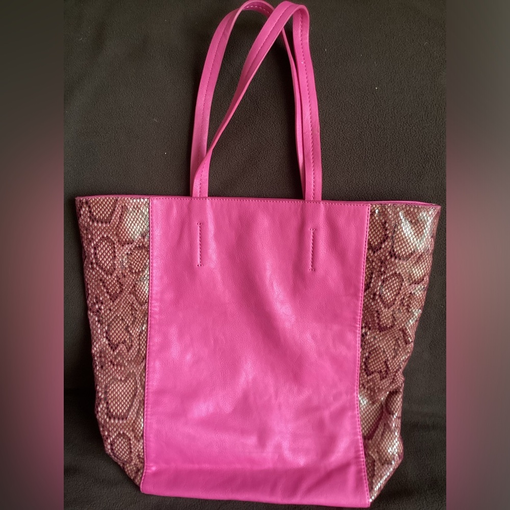 Olli Faux Leather Snake Embossed Large Tote